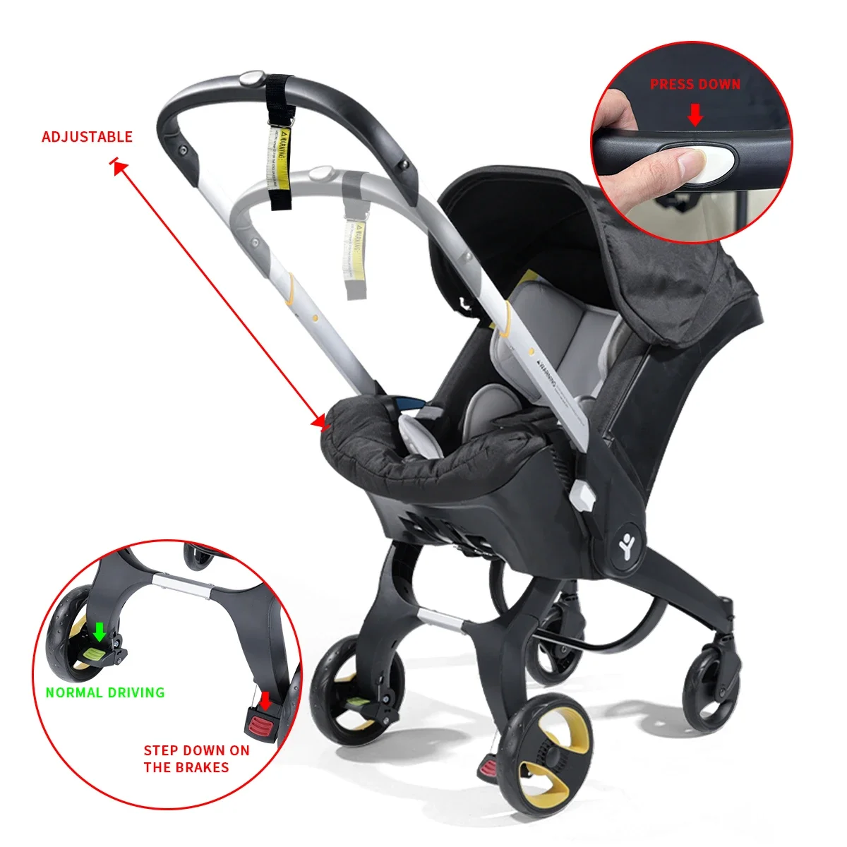 Baby Stroller Lightweight And Foldable, Two-Way Push