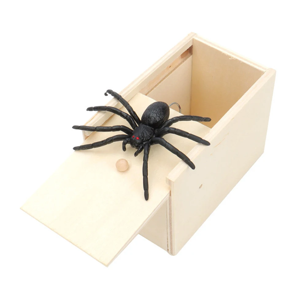 Trick Spider Funny Scare Box Wooden Hidden Box