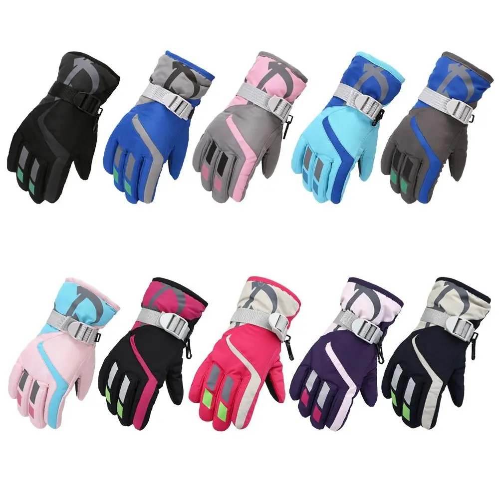 Boy Girls Ski Snowboard Windproof Gloves Children Kids