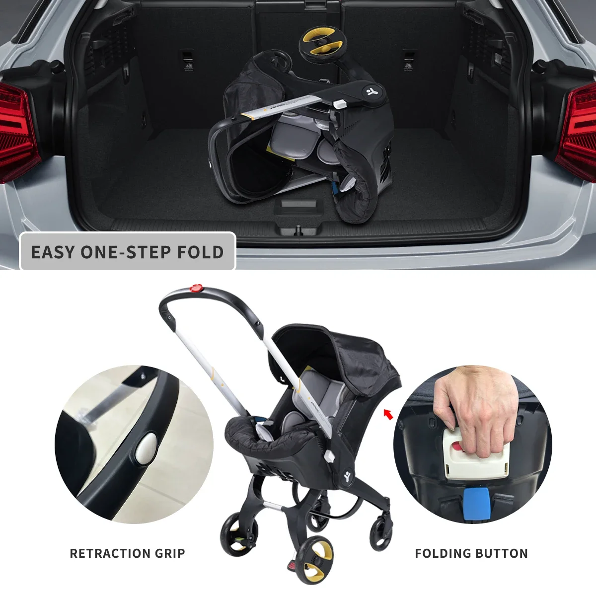 Baby Stroller Lightweight And Foldable, Two-Way Push - Image 5