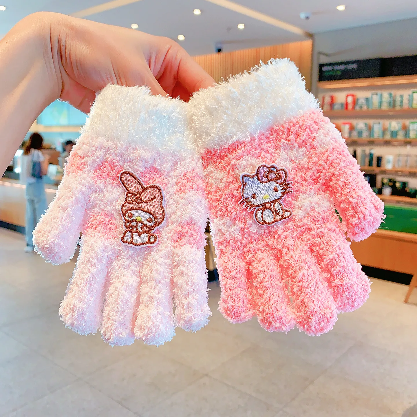 Hellow Kitty Kids Winter Gloves Thickened Warm Cartoon