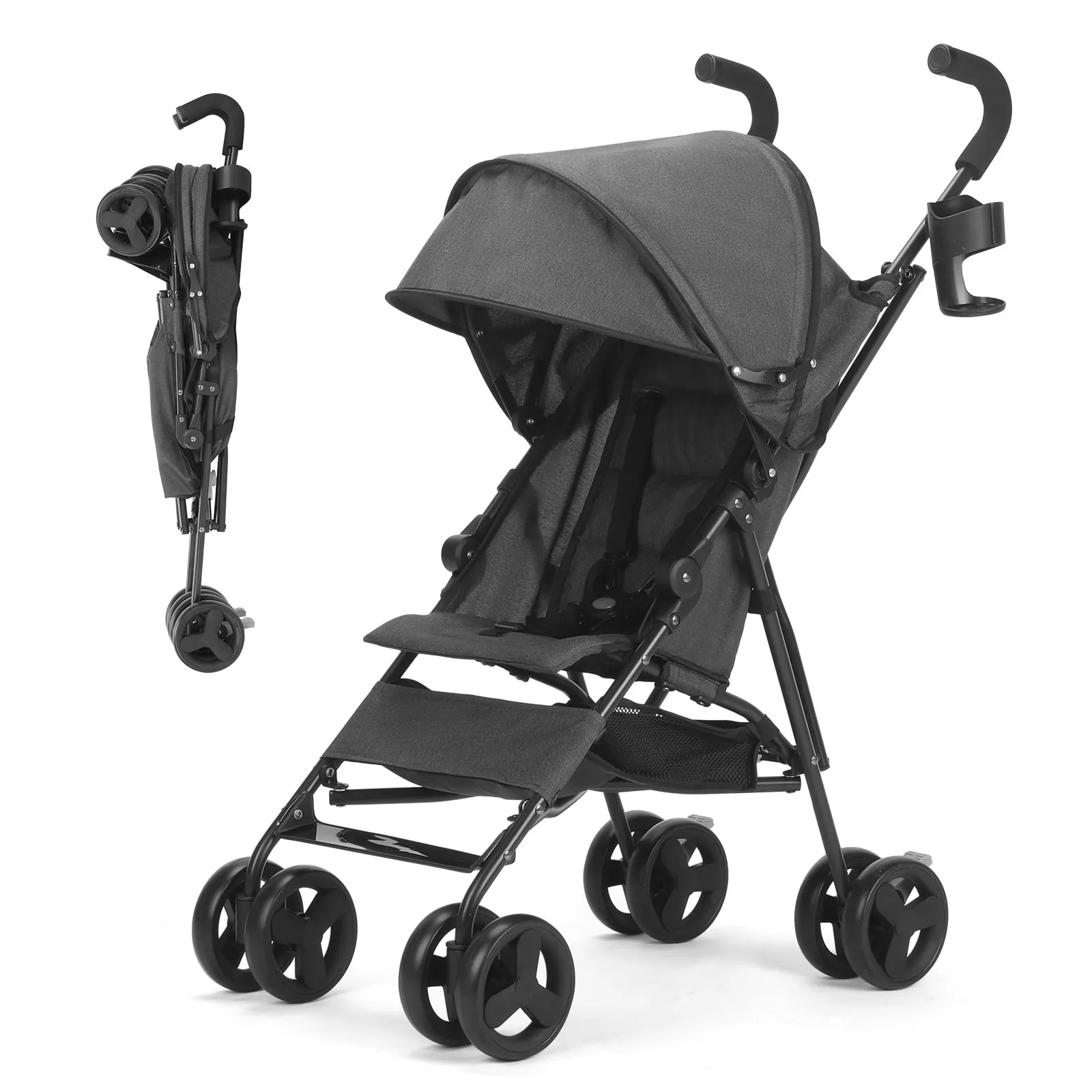 Lightweight folding High-view Baby Stroller Can Sit